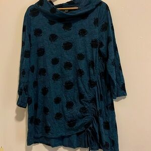 Black & Blue Polka Dot Top